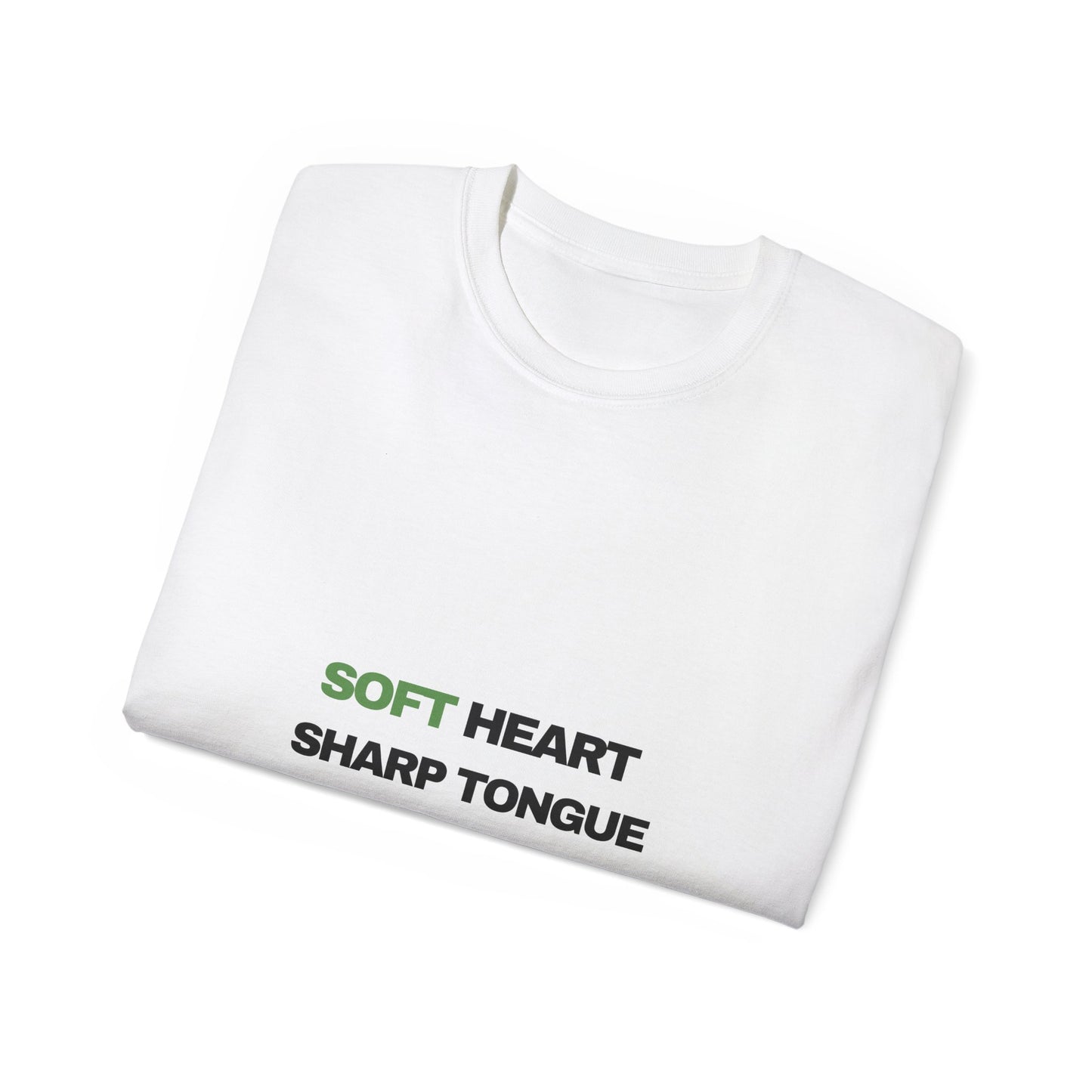 Soft Heart Sharp Tongue Tee — Graphic Cotton T‑Shirt