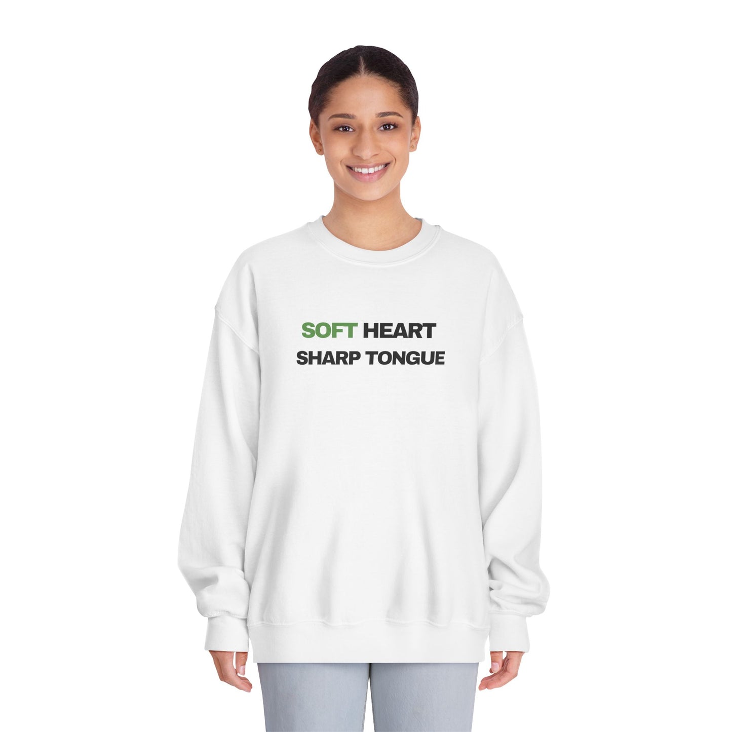Soft Heart. Sharp Tongue. – Minimal Graphic Crewneck Sweatshirt