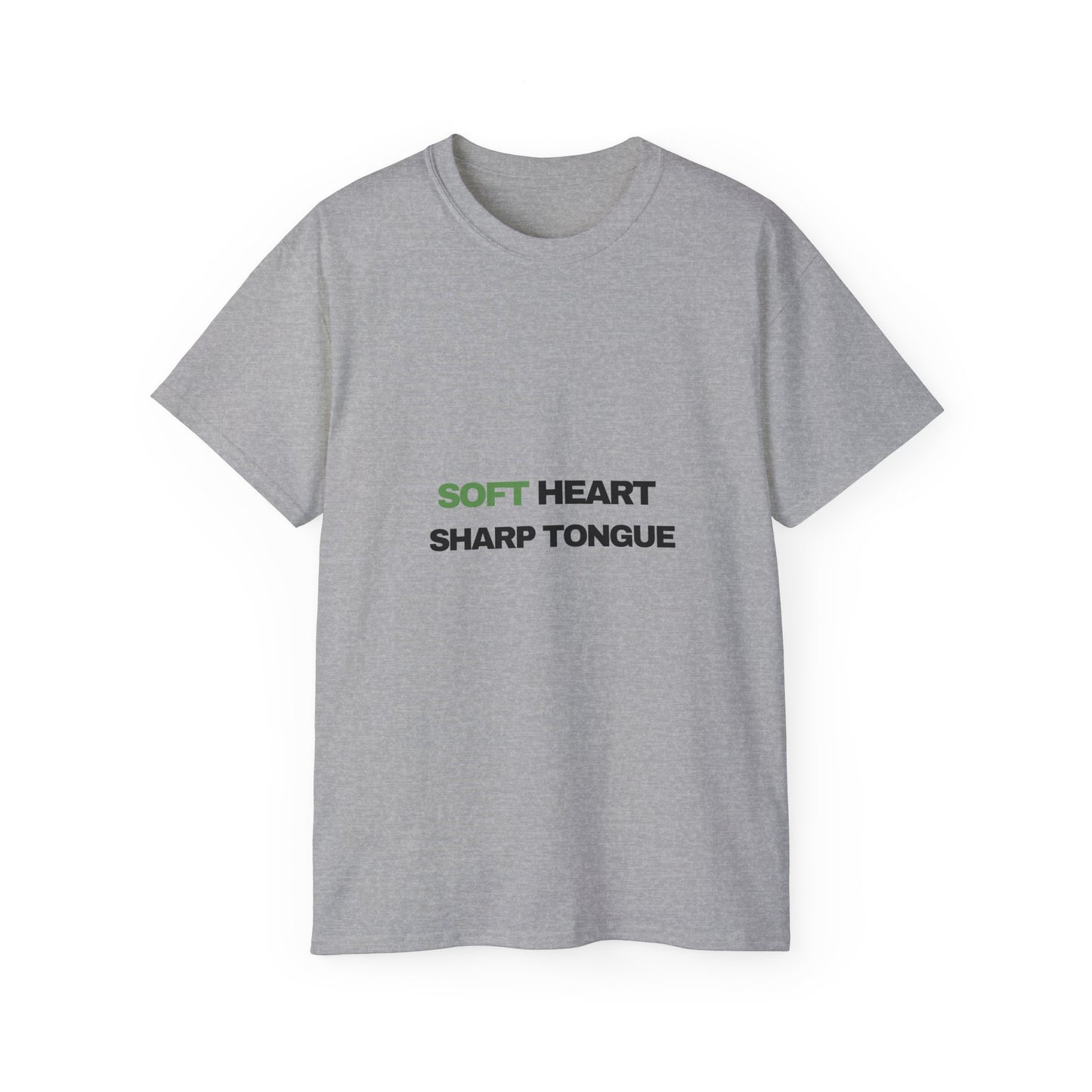 Soft Heart Sharp Tongue Tee — Graphic Cotton T‑Shirt