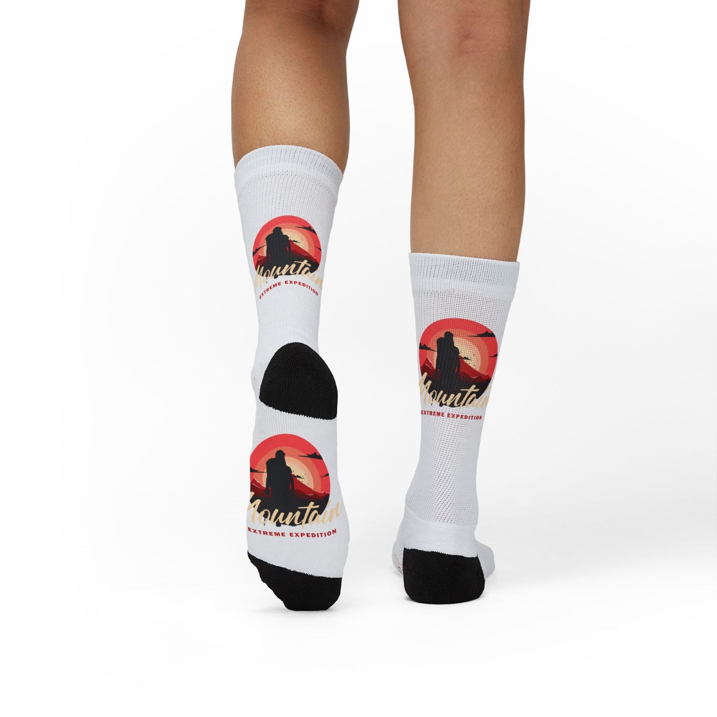 Wolf Sunset Sublimation Socks — Custom Graphic Crew Socks