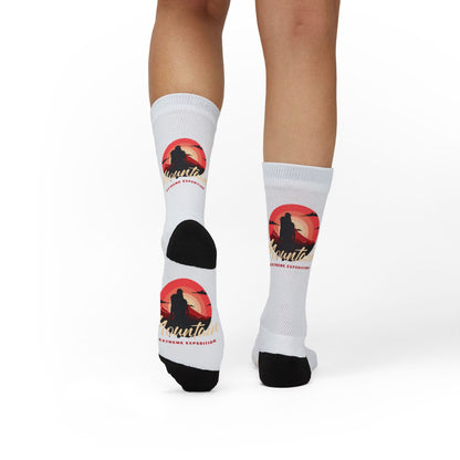 Wolf Sunset Sublimation Socks — Custom Graphic Crew Socks