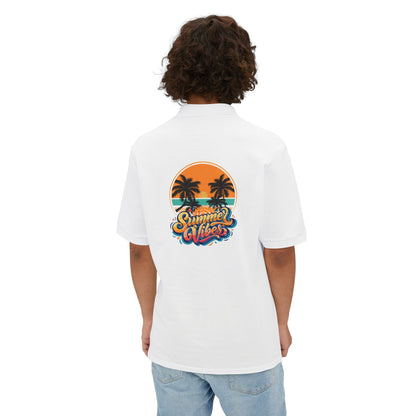 Men's Polo - "Summer Vibes" Sunset Palm Graphic