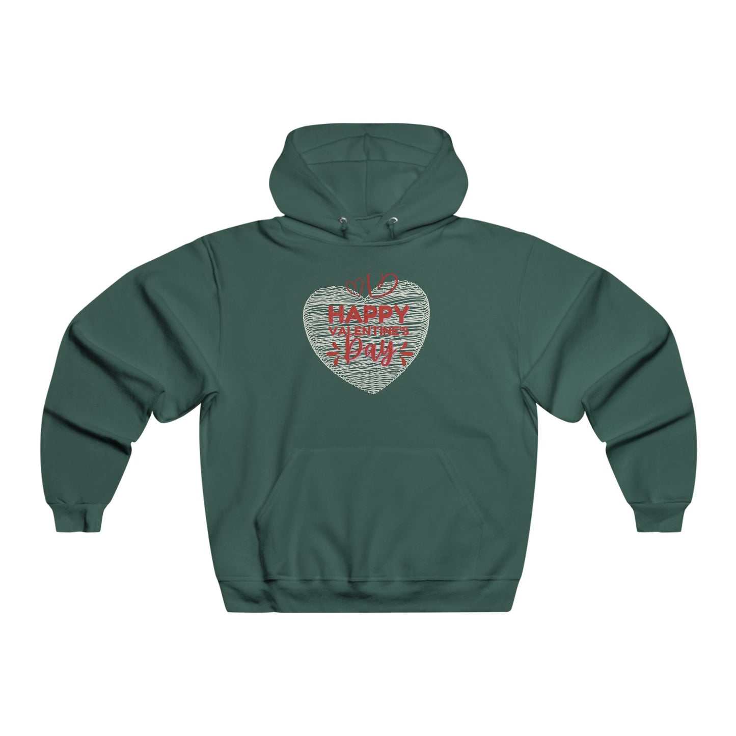 Valentine's Day Heart Hooded Sweatshirt - "Happy Valentine's Day" Design
