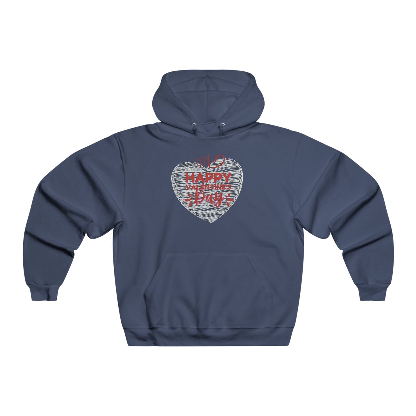 Valentine's Day Heart Hooded Sweatshirt - "Happy Valentine's Day" Design