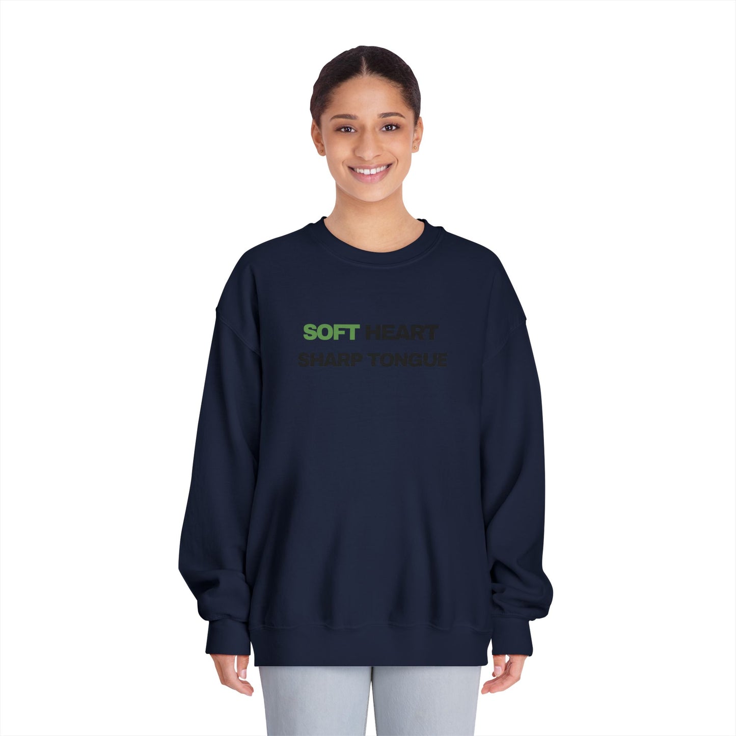 Soft Heart. Sharp Tongue. – Minimal Graphic Crewneck Sweatshirt