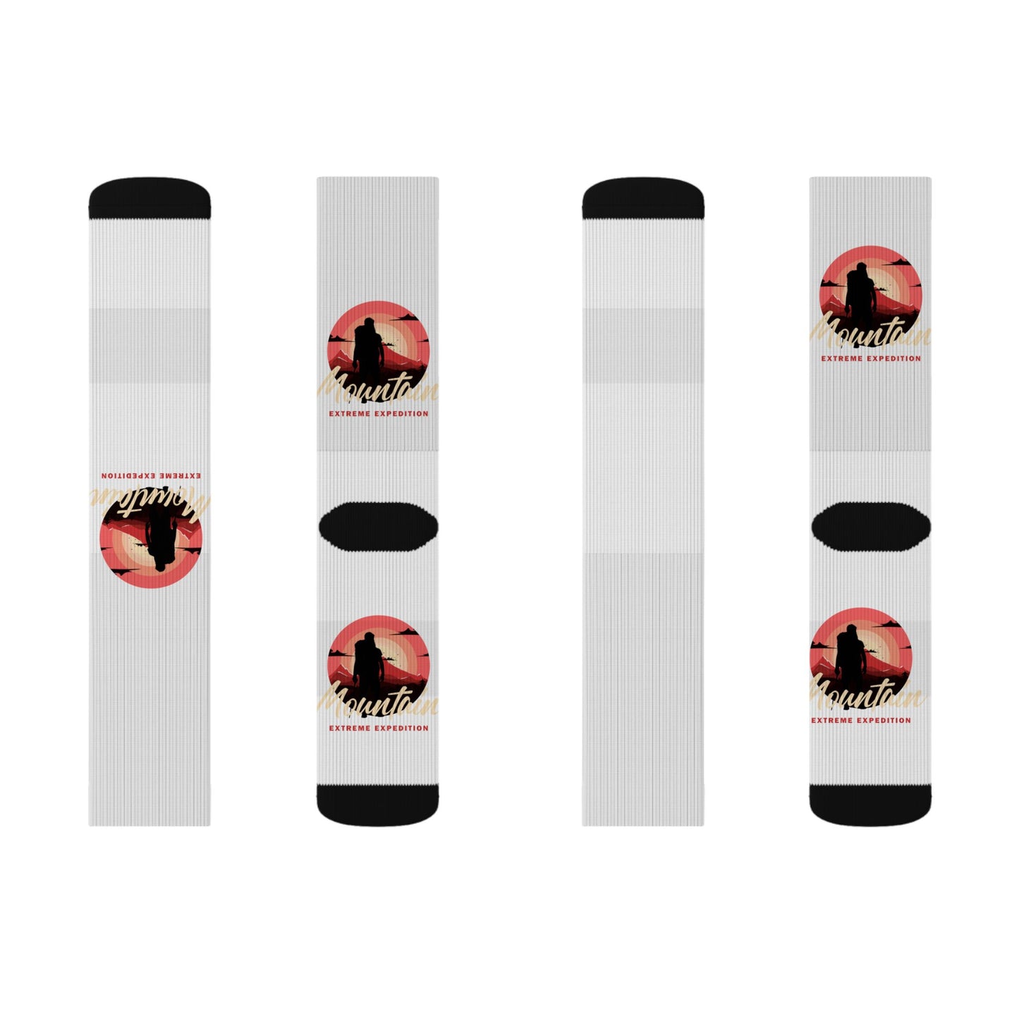 Wolf Sunset Sublimation Socks — Custom Graphic Crew Socks