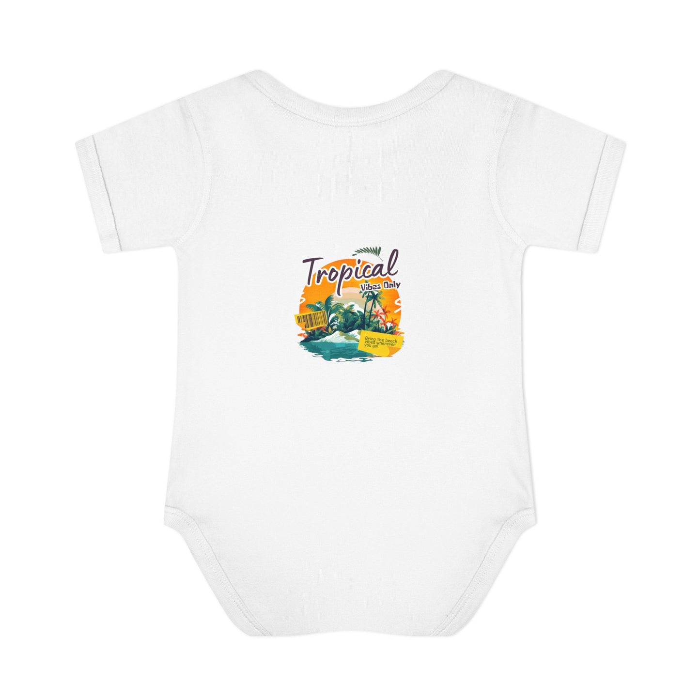 Tropical Baby Bodysuit — "Tropical Vibes" Infant Rib Onesie