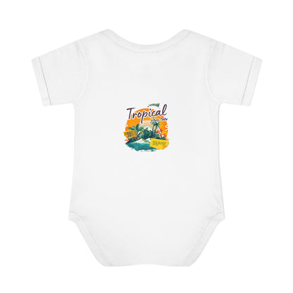 Tropical Baby Bodysuit — "Tropical Vibes" Infant Rib Onesie