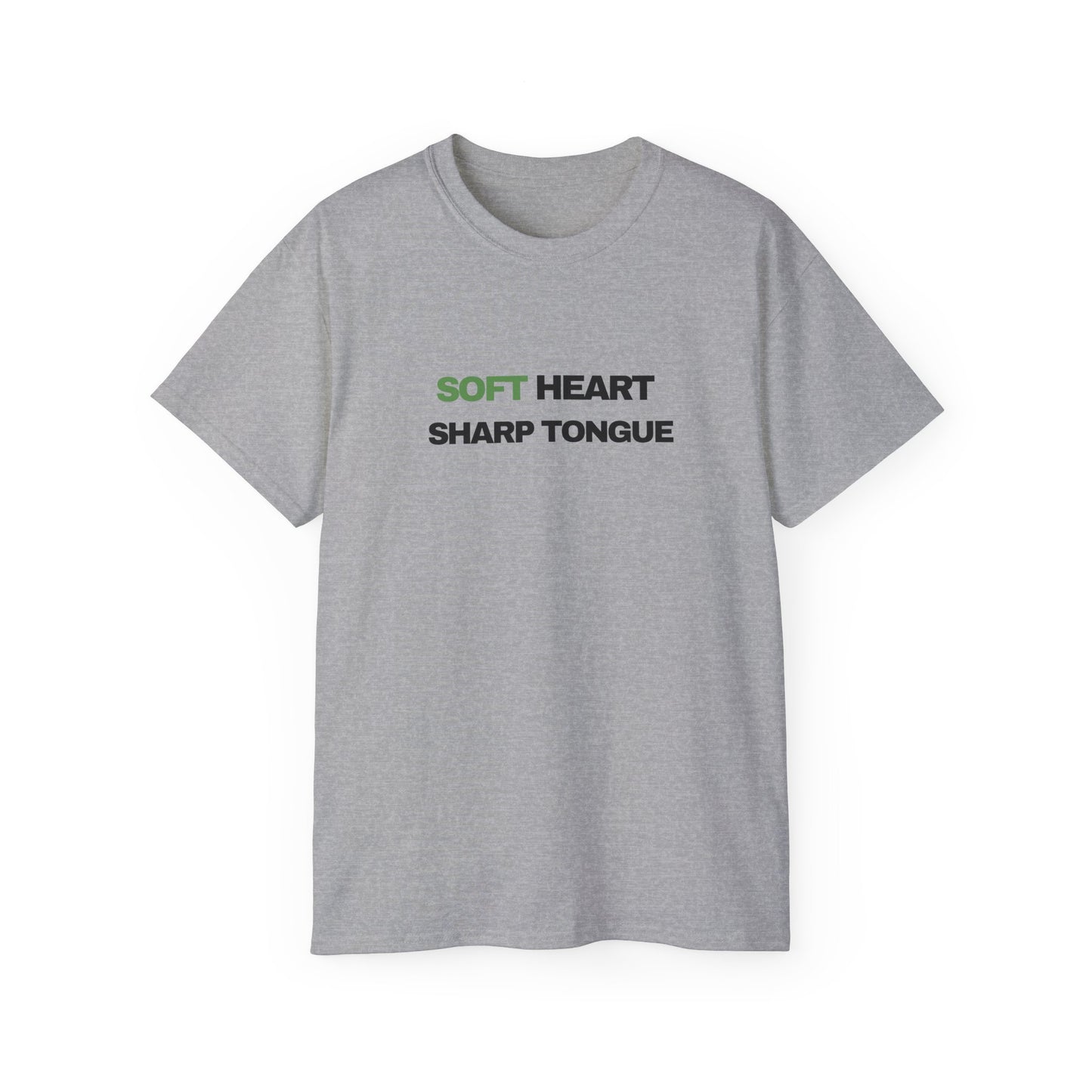 Soft Heart Sharp Tongue Tee — Graphic Cotton T‑Shirt
