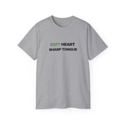 Soft Heart Sharp Tongue Tee — Graphic Cotton T‑Shirt