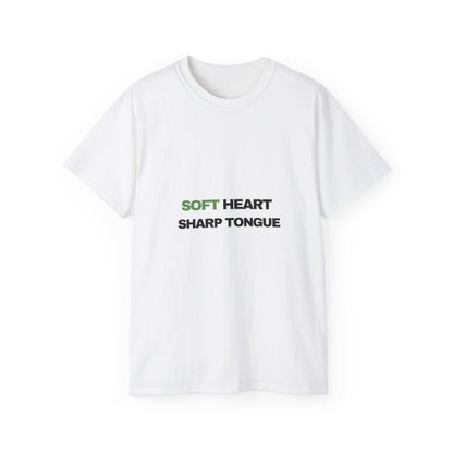 Soft Heart Sharp Tongue Tee — Graphic Cotton T‑Shirt