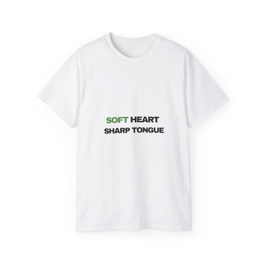 Soft Heart Sharp Tongue Tee — Graphic Cotton T‑Shirt