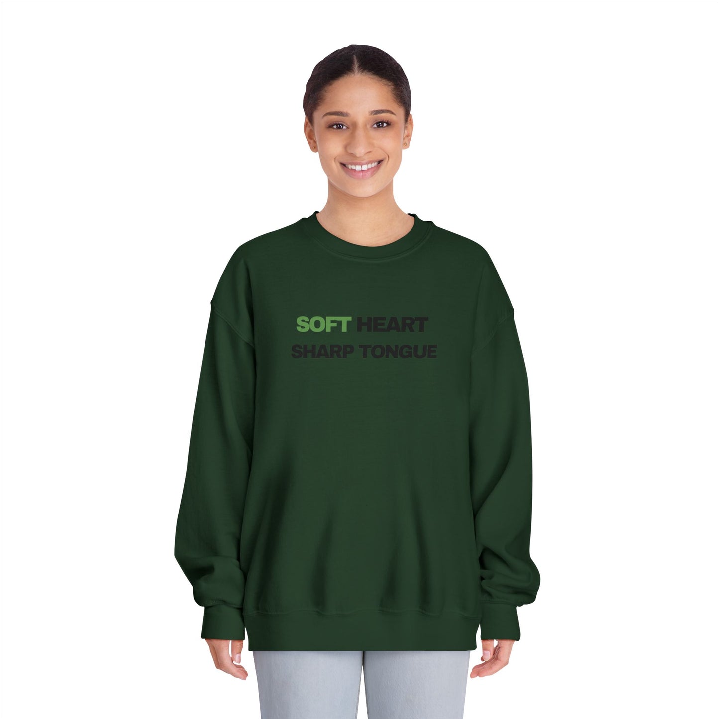 Soft Heart. Sharp Tongue. – Minimal Graphic Crewneck Sweatshirt