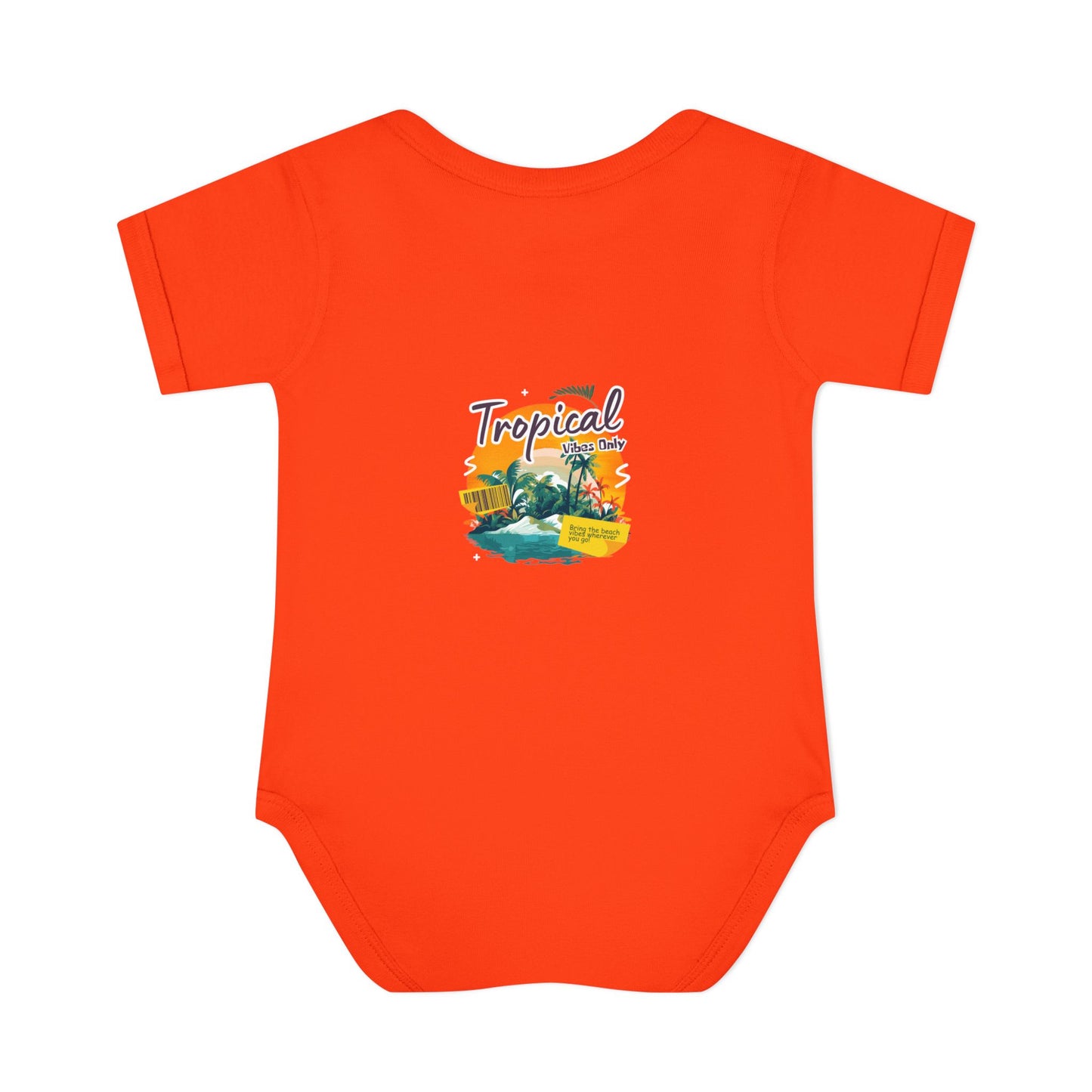 Tropical Baby Bodysuit — "Tropical Vibes" Infant Rib Onesie