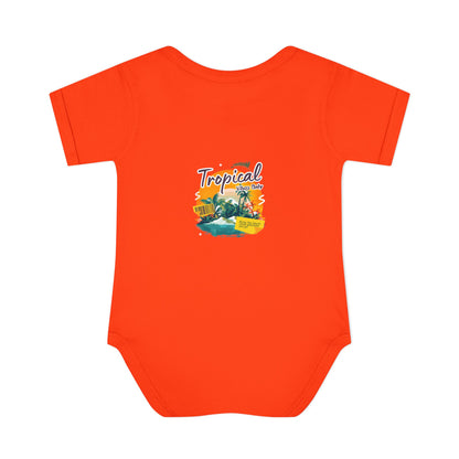 Tropical Baby Bodysuit — "Tropical Vibes" Infant Rib Onesie