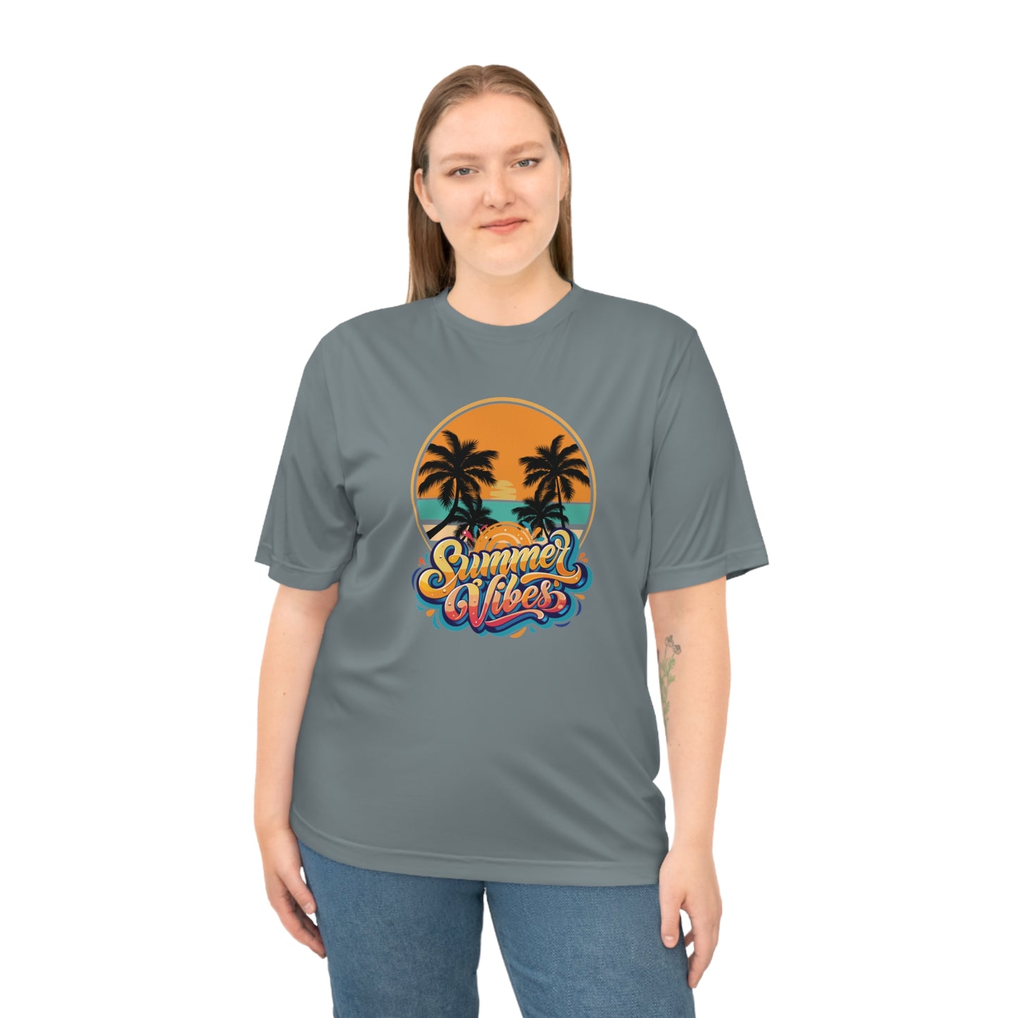 Summer Vibes Performance T-Shirt — Tropical Palm Beach Graphic