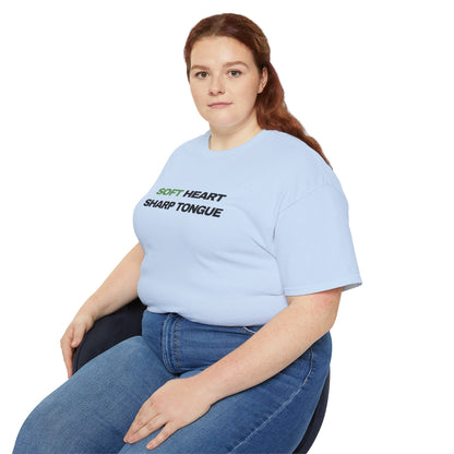Soft Heart Sharp Tongue Tee — Graphic Cotton T‑Shirt