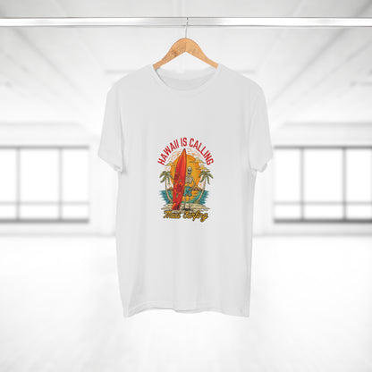 Hawaii Is Calling Surf T-Shirt — Retro Sunset Surfboard Beach Tee