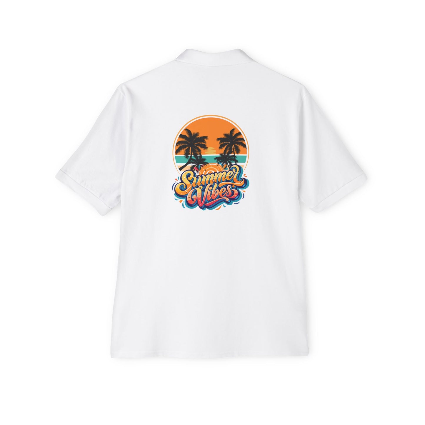 Men's Polo - "Summer Vibes" Sunset Palm Graphic