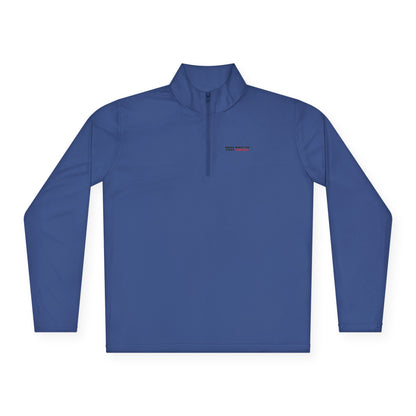 Quarter-Zip Pullover — "Swipe Right on Pizza Forever" Embroidered Casual Pullover