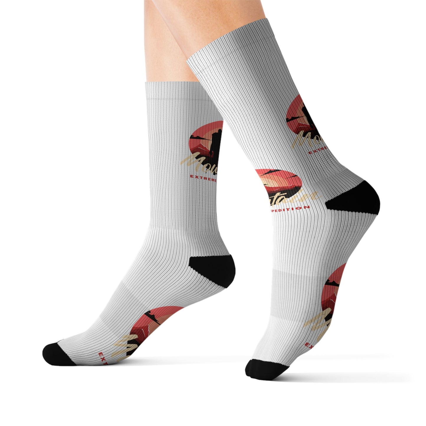 Wolf Sunset Sublimation Socks — Custom Graphic Crew Socks