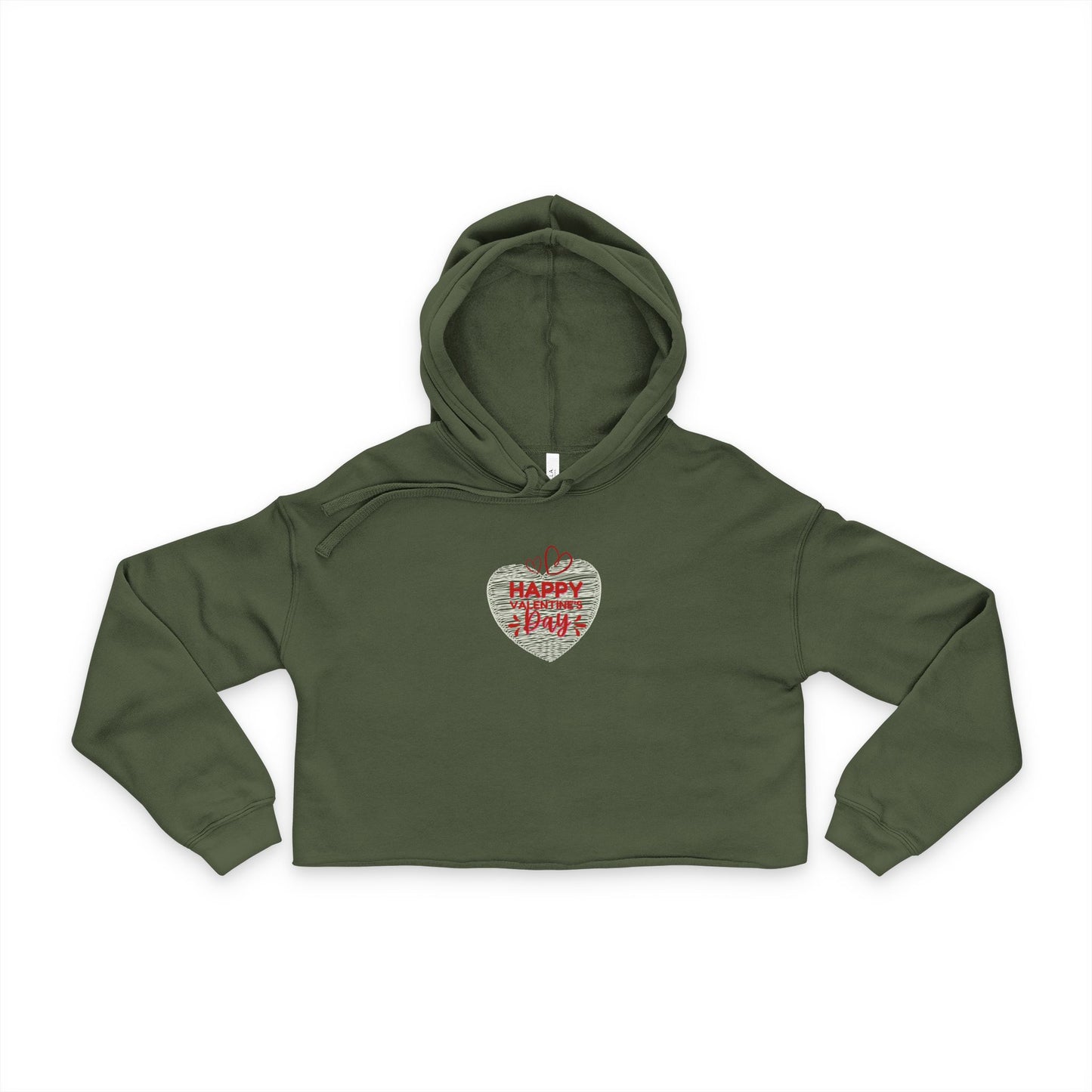 Cropped Hoodie — ‘Happy Day’ Heart Graphic Cropped Hoodie