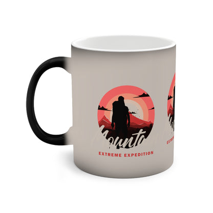 Adventure Heat-Change Mug — ‘Extreme Expedition’ Hiker Design (11 oz)
