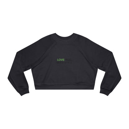 Cropped Pullover — "Love You. Need Space." Minimalist Slogan Sweatshirt