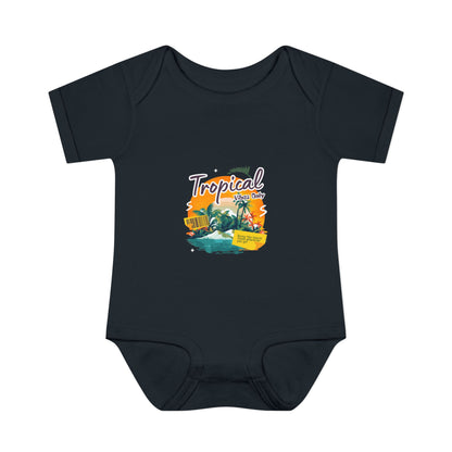 Tropical Baby Bodysuit — "Tropical Vibes" Infant Rib Onesie